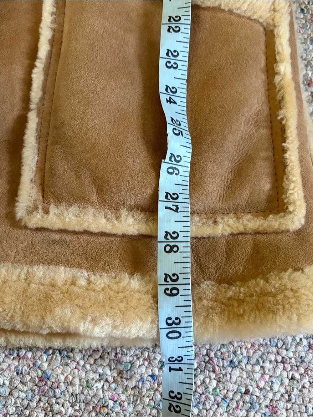 Vintage Tan Suede Shearling Teddy Jacket Genuine Leather - Picture 5 of 8